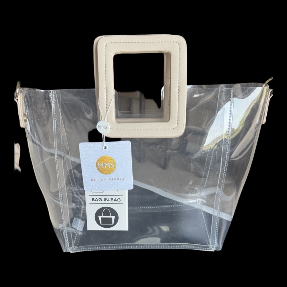 MMS Design Studio Clear Tote with Bag-in-Bag Insert - Cream - Picture 3 of 14